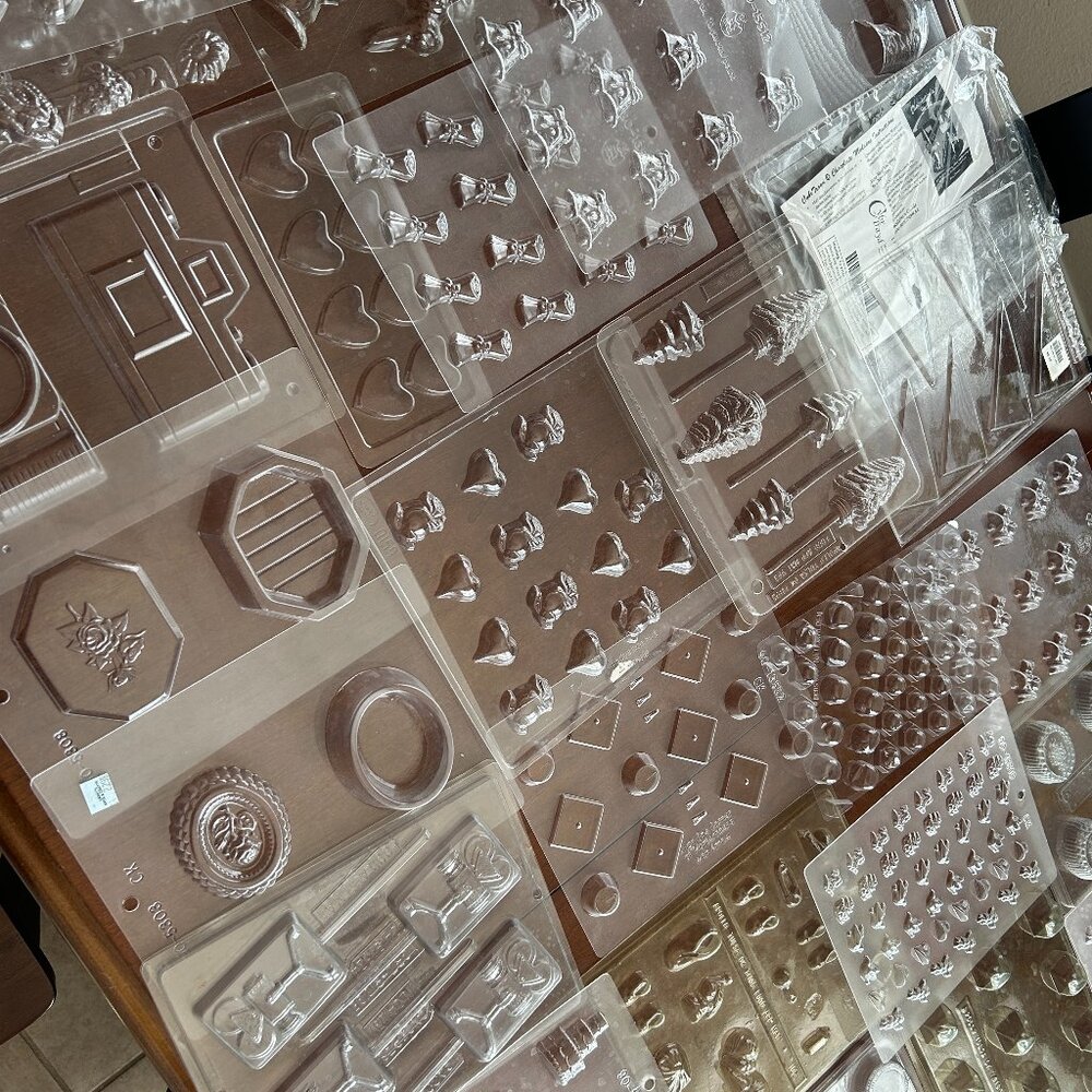 Vintage Chocolate Plastic Molds over 45 Candy, Lollipop, Candy Box molds